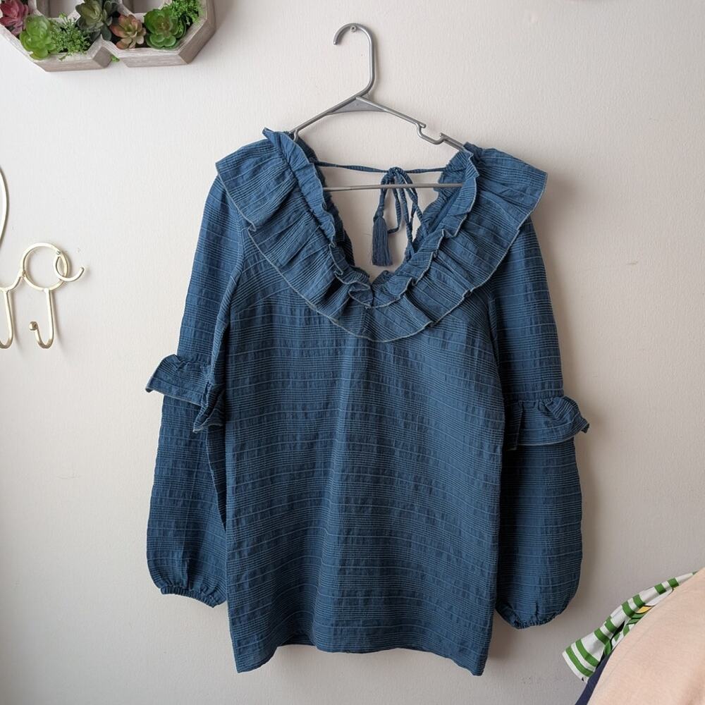 Tularosa Blue Ruffled Mini Dress - Picture 3 of 4